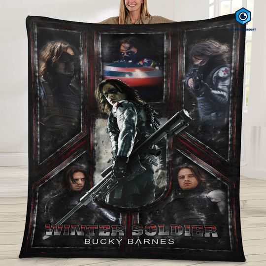 Captain America Civil War Blanket | BUCKYY Bn Barnes 1917 Blanket | Winter Soldier Winter Soldier Throw Blanket for Bed Couch Sofa