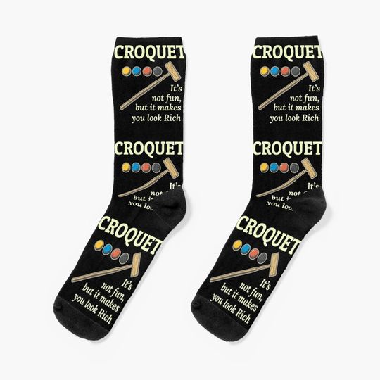 Croquet Croqueters Indoor Outdoor Players Funny Socks