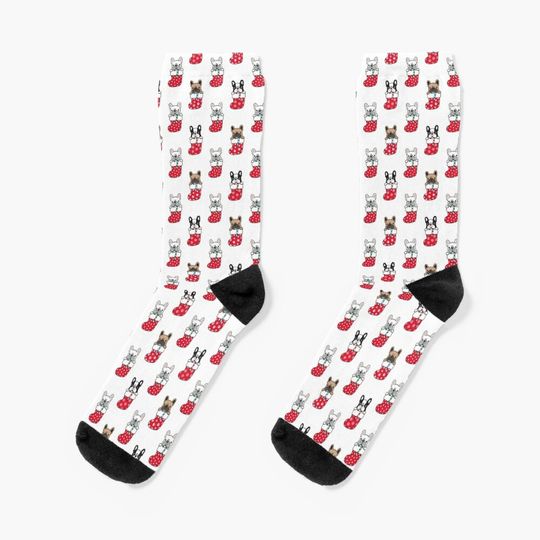 French Bulldog Christmas Socks Socks