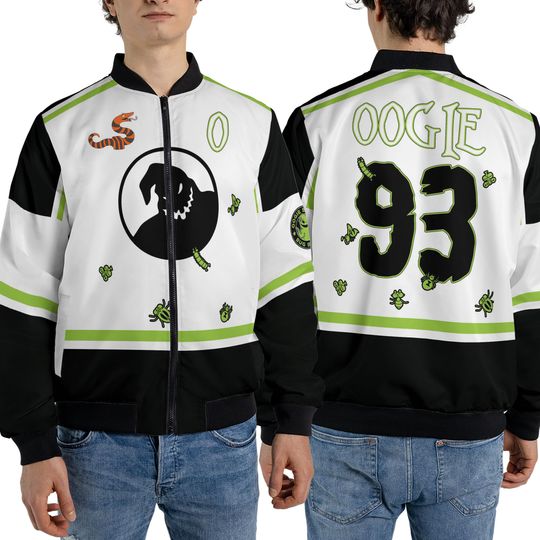 Disney The Nightmare Before Christmas Oogie Boogie 95 Fleece Bomber Jacket, Halloween Party Streetwear Jacket, Disneyland Family Trip 2024