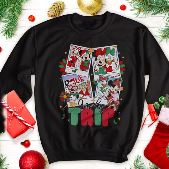 Daisy And Minnie Girl Trip Christmas Photos Shirt, Besties Christmas 2024 Shirt, Mickey's Very Merry Christmas Shirt, Xmas Holiday Shirt