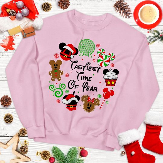 Tastiest Time Of Year Sweatshirt, Drink Around World Shirt, Funny Xmas Snacks Shirt, Winter Holiday Trip Outfit, Christmas Mouse Family Gift