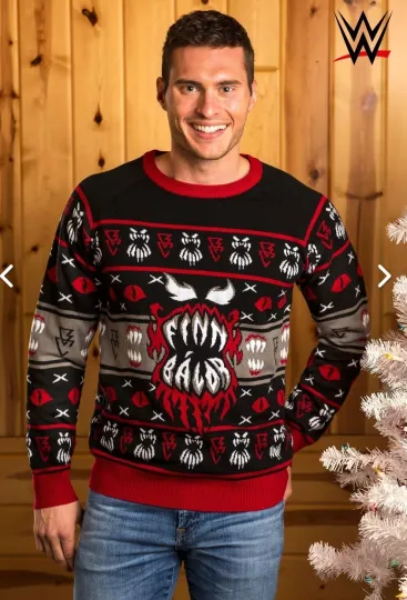 Wrestling Entertainment Finn Bálor Ugly Christmas Sweater size medium unisex