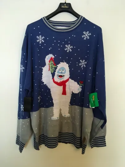 Tipsy Elves Romantic Bumble Mens 4XL Ugly Christmas Sweater Mistletoe Snowflake