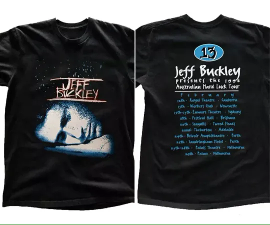 Jeff Buckley Hard Luck Tour 1996 Black T-shirt