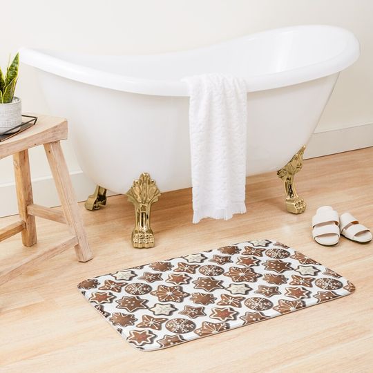 Christmas Cookies Gingerbread Bath Mat