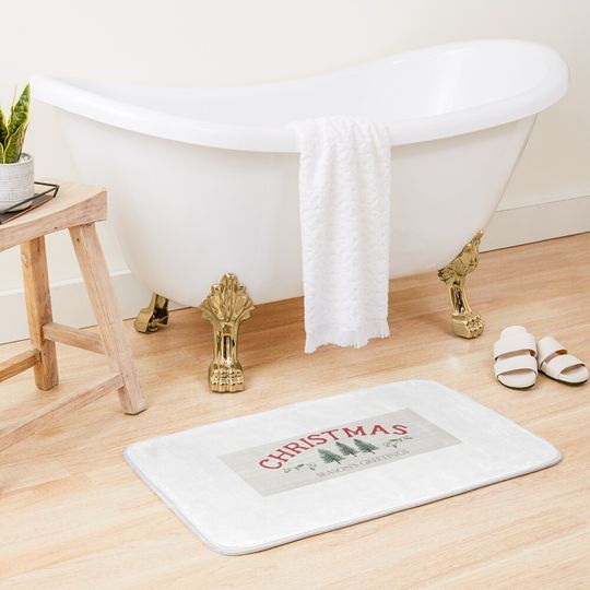  christmas seasons greetings Bath Mat