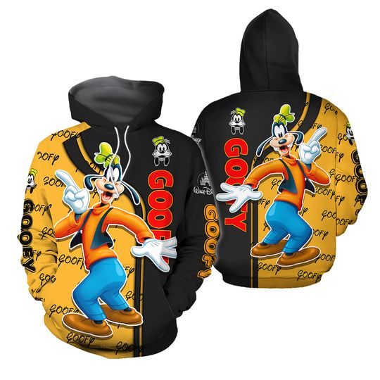 Goofy 3D All Over Printed Hoodie, Disney Goofy Dog Hoodie, Mickey Mouse Hoodie