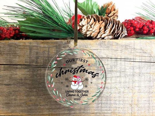 Our First Christmas Ornament,Wedding Gift For Couple,Christmas Wedding Ornament 2024,First Christmas Married Ornament,Personalized Ornament