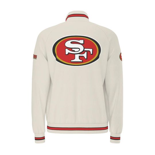 SF 49ERS TAN  Raglan-Sleeve Stand Collar Jacket