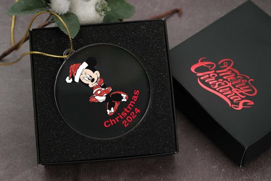 Minnie Mouse Christmas Ornaments,Kid Ornament 2024,Minnie Christmas,Family Christmas Keepsake,Minnie Tree Ornament,Disney Ornaments for Girl