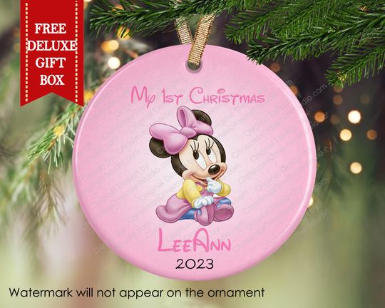 Disney Baby's first Ornament-Baby Minnie Mouse ornament-Baby Mickey Mouse ornament-Disney Twin Ornament