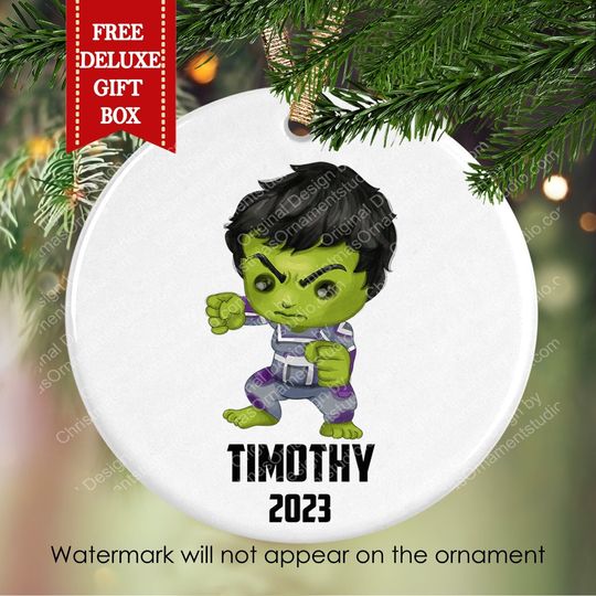Hulk Superhero Boy Christmas Ornament-Kids Christmas Ornament-Christmas gift for kids