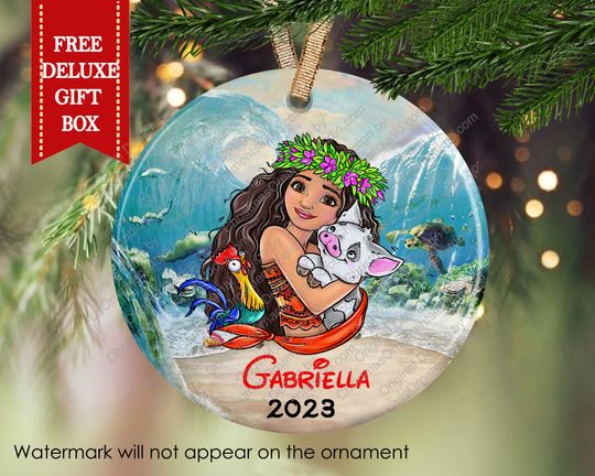 Moana Christmas ornament-Girls personalized ornament-kids Christmas gift