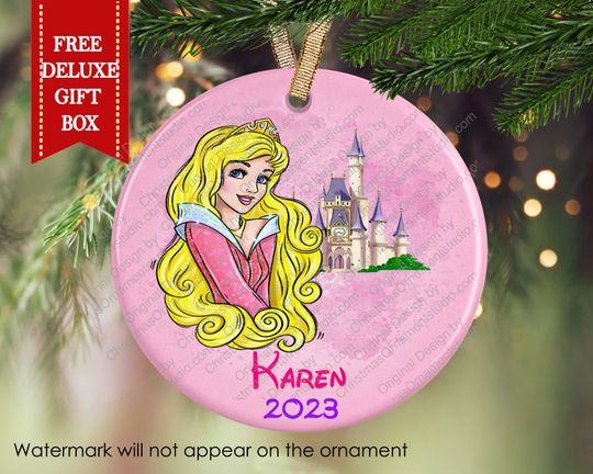 Princess Aurora Christmas ornament-Girls personalized ornament-kids Christmas gift