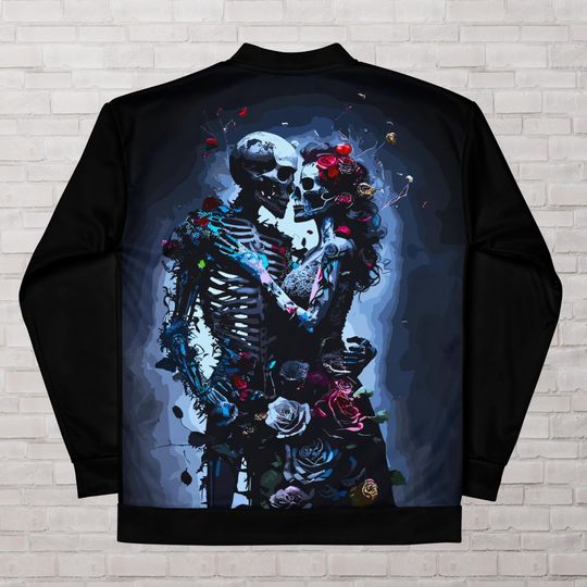 Black Jacket Halloween Skeleton , modern Design , Skull Design , Skull Jacket