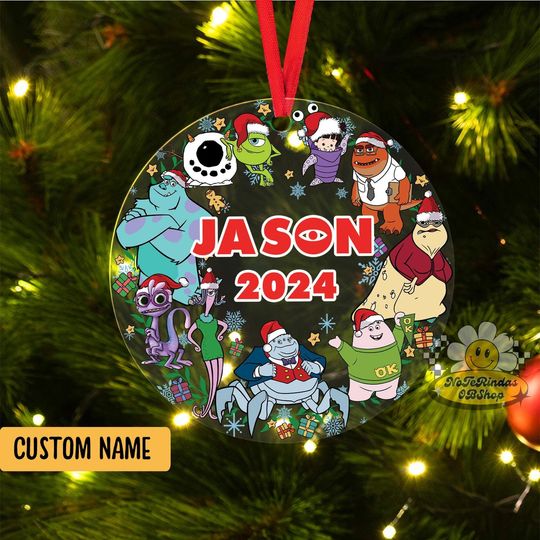 Personalized Disney Monsters Inc. Ornament, Sully Ornament Boo Mike Ornament Monsters University, Disney Family Christmas Tree Hanging Gifts
