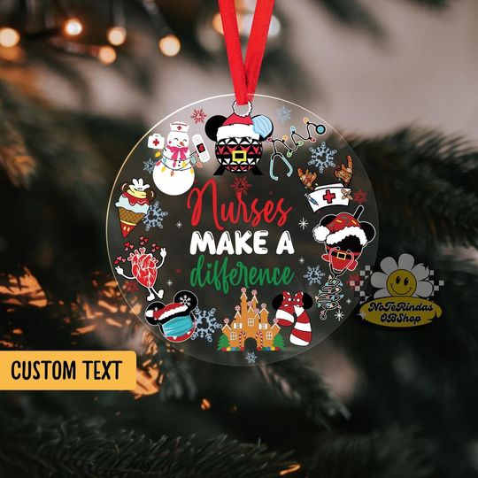 Personalized Nurses Make A Difference Ornament, Custom Nurse Gift, New Nurse Gift, New Nurse Ornament, First Year As A Nurse Christmas Gift
