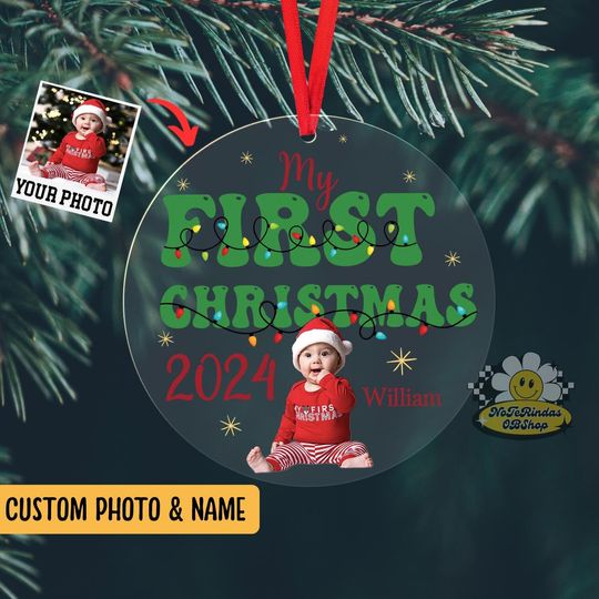 Custom Baby First Christmas Ornament, Personalized Photo Ornament, Baby Keepsake Gifts, Christmas Family Ornament 2024,First Christmas Gifts