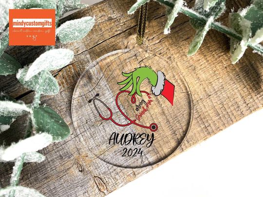 funny character Christmas Personalized Name Ornament,Merry Grin Ornament, funny character Party Xmas Tree Decor,Funny Christmas Custom Gift,Xmas Keepsake