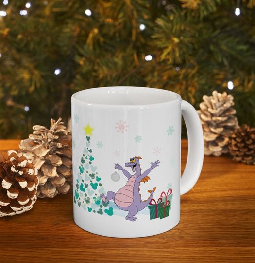 Disney Christams Mug, Custom Christmas Figment Mug, Disney Epcot Christmas, Christmas Coffee Mug, Figment Cup