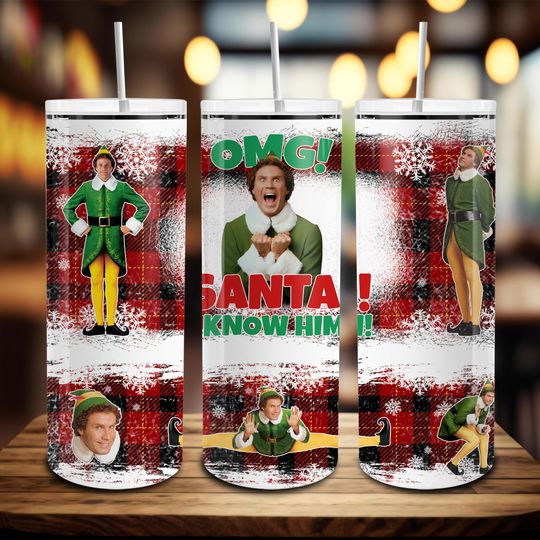 Christmas Movie Tumbler, I Know Him Christmas 20 oz Skinny Tumbler, Funny Christmas Tumbler