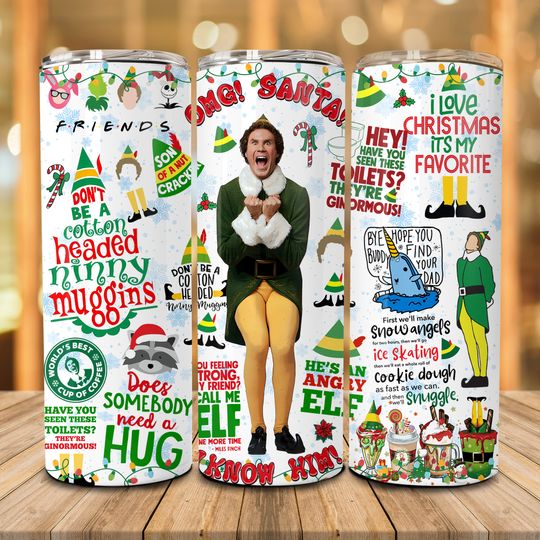 I Know Him Christmas Movie 20 oz Skinny Tumbler, Family Comedy, Christmas Movie Tumbler, Christmas Tumbler