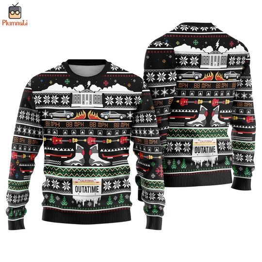 Back To The Future Ugly Christmas Sweater, Marty McFly Emmett Brown Sweatshirt, Family Chirstmas Shirt, Christmas Party Shirt