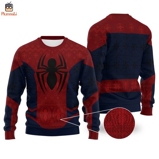 Spider Man Ugly Christmas Sweatshirt, Spider Man Across The Spider-Verse Sweater, Miles Morales Sweatshirt, Superhero Christmas Shirt