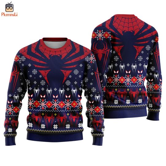 Miguel OHara Ugly Christmas Sweatshirt, Spider-Man 2099 Shirt, Spider Man Across The Spider-Verse Sweater, Superhero Christmas Sweater
