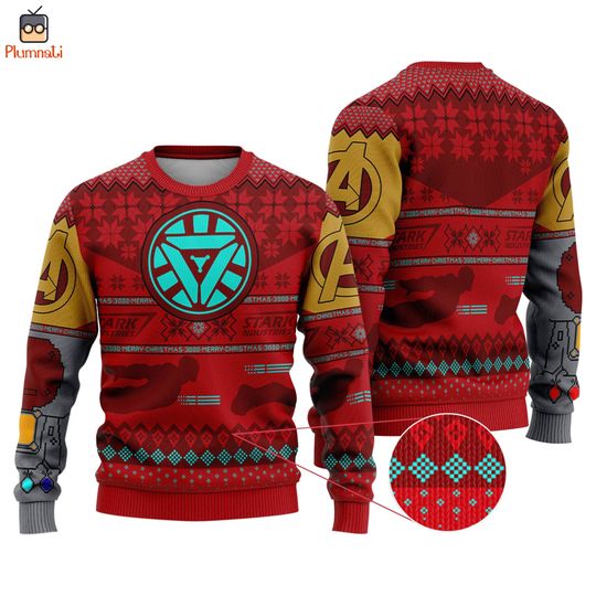 Iron Man Christmas Ugly Sweater, Avengers Christmas Shirt, Iron Man Sweater, Superhero Christmas Sweatshirt, Christmas Vacation Shirt