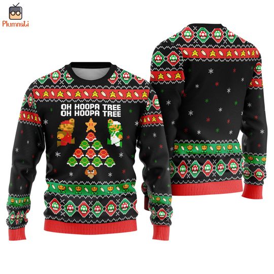 Super Mario Ugly Christmas Sweater, Mario Koopa Tree Sweater, Mario Christmas Shirt, Mario Family Christmas, Mario Yoshi Sweater