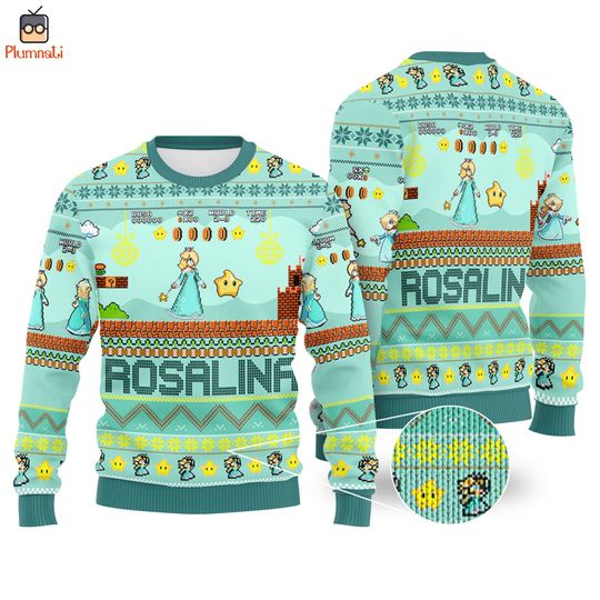 Super Mario Rosalina Ugly Christmas Sweater, Rosalina Sweater, Mario Christmas Shirt, Mario Family Christmas, Christmas Vacation Shirt