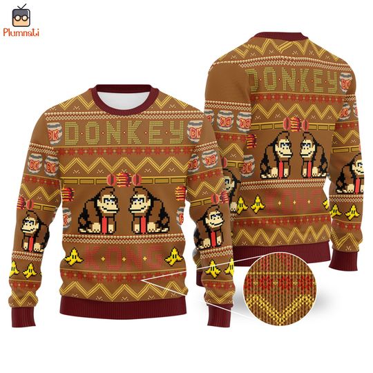 Super Mario Donkey Kong Ugly Christmas Sweater, Donkey Kong Sweater, Mario Christmas Shirt, Mario Family Christmas, Christmas Vacation Shirt