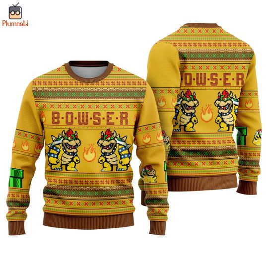 Super Mario Bowser Ugly Christmas Sweater, Bowser Sweater, Mario Christmas Shirt, Mario Family Christmas, Christmas Vacation Shirt