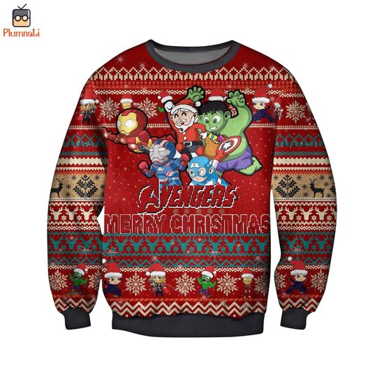 Avengers Team Ugly Christmas Shirt, Avengers Merry Christmas Shirt, Super Hero Ugly Christmas Shirt, Captain America Christmas Shirt