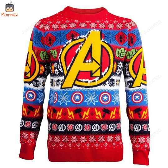 Avengers Team Ugly Christmas Shirt, Super Hero Ugly Christmas Shirt, Captain America Christmas Shirt, Iron Man Xmas Shirt, Christmas Party