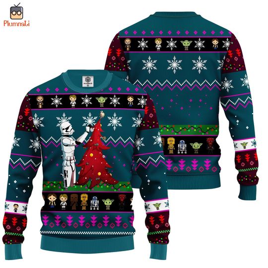 Starwars Stormtrooper Ugly Christmas Sweater, Starwars Christmas Sweatshirt, Darth Vader Sweater, May The Force Shirt, Galaxy Edge Shirt