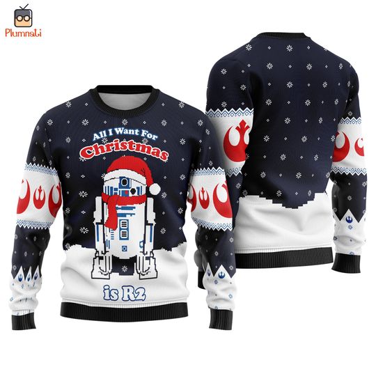 Starwars R2-D2 Ugly Christmas Sweater, Starwars Christmas Sweatshirt, Anakin Skywalker Sweater, May The Force Shirt, Galaxy Edge Shirt