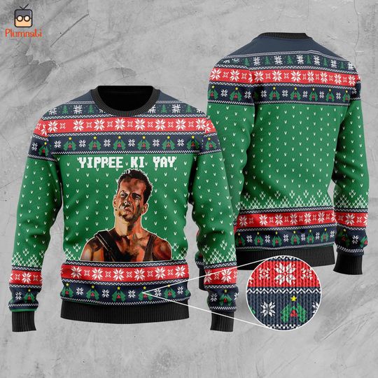 Die Hard John McClane Ugly Christmas Sweater, Yippee Ki Yay Sweatshirt, Nakatomi Plaza Sweatshirt, Christmas Movie Shirt, Christmas Vacation