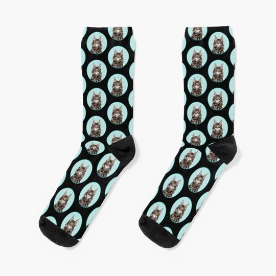 Cute Maine Coon Funny Maine Coon Lovers Socks