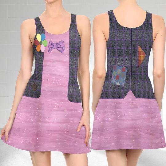 Bing Bong Inside Out Skater Dress, Inside Out Skater Dress, Bing Bong Character Inside Out Dress, Bing Bong Dress Gift, Gift For Mom