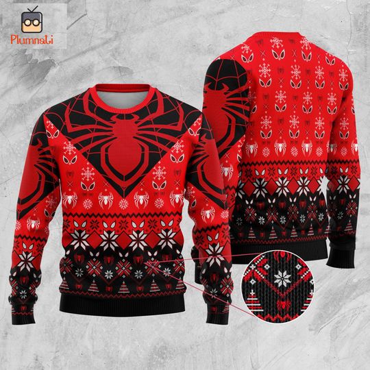 Spider Man Ugly Christmas Sweatshirt, Spider Man Across The Spider-Verse Sweater, Miles Morales Sweatshirt, Superhero Christmas Sweater
