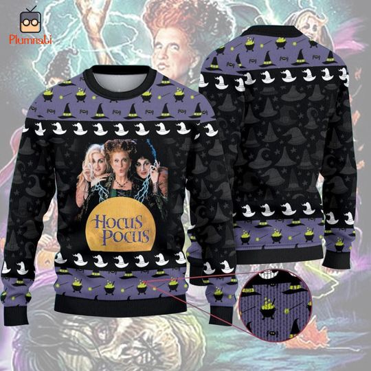 Hocus Pocus Ugly Christmas Sweater, Sanderson Sisters Christmas Sweatshirt, I Smell Children Shirt, Disneyland Christmas Sweater