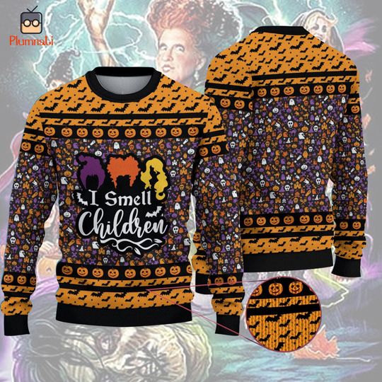Hocus Pocus Ugly Christmas Sweater, I Smell Children Shirt, Sanderson Sisters Christmas Sweatshirt, Disneyland Christmas Sweater