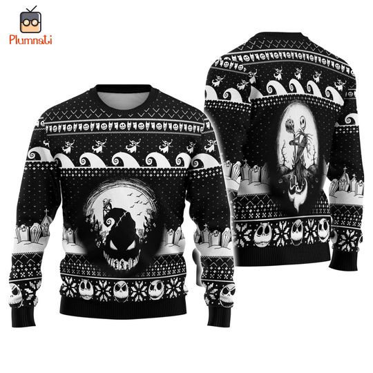 The Nightmare Before Christmas Ugly Sweater,Jack Skellington Christmas Shirt, Oogie Boogie Shirt, Jack and Sally Shirt, Disneyland Christmas