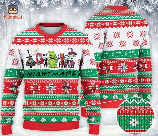 The Nightmare Before Christmas Ugly Sweater, Lock Shock and Barrel Sweater, Jack Skellington Christmas Shirt, Oogie Boogie Shirt