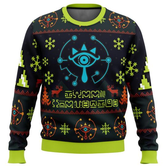 Legend of Zelda Ugly Christmas Sweater, Tri Force Sweater, Tears Of The Kingdom, Flora Of Hyrule, Princess Zelda, Zelda Korok Shirt