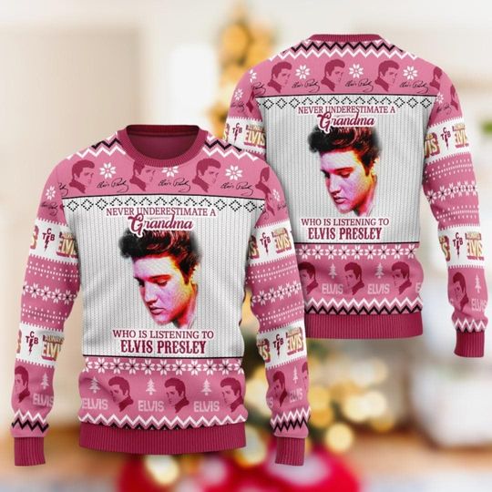 Elvis Presley Ugly Christmas Sweater, Rock And Roll Christmas Shirt, Music Singer Shirt, Ugly Xmas Sweater Shirt, Christmas Party Gift