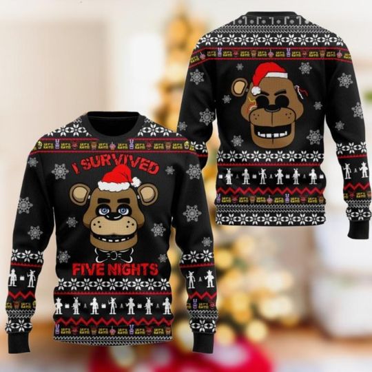 Five Nights At Freddy's Christmas Sweater, Horror Movie Sweater Men, Ugly Xmas Sweater, Holiday Sweater, 3D All Over Print Shirt